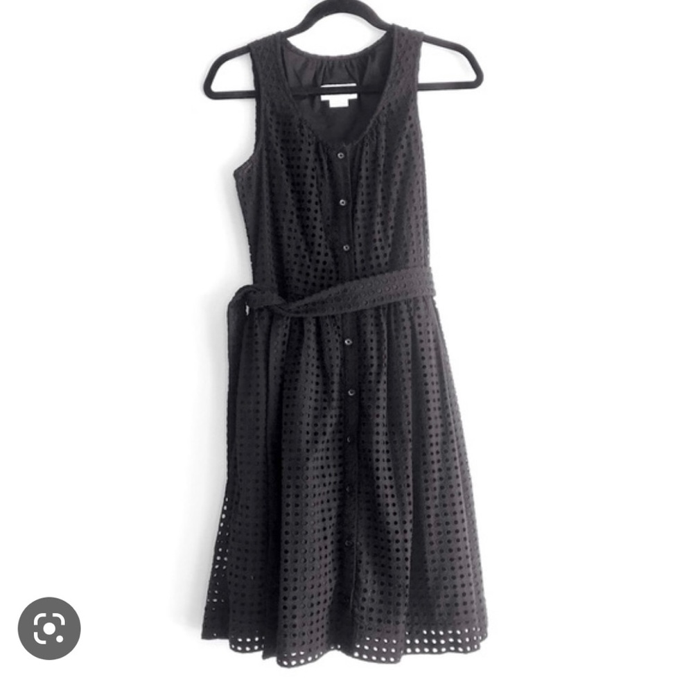 Kate Spade Broome Street Black Eyelet Dress M